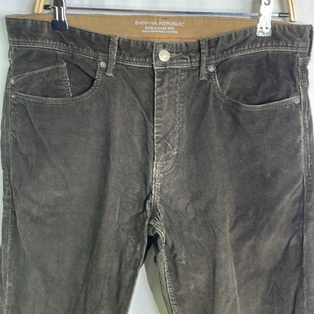 Banana republic, dark brown straight, fit cotton corduroy jeans